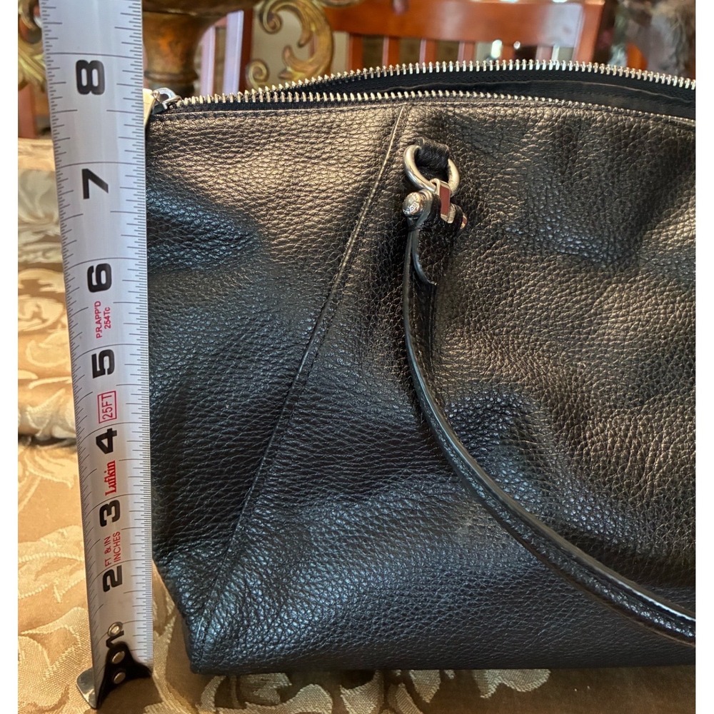 Coach Prairie Satchel Black Pebbled Leather Handbag 79997 Silver Hardware - Picture 4 of 9